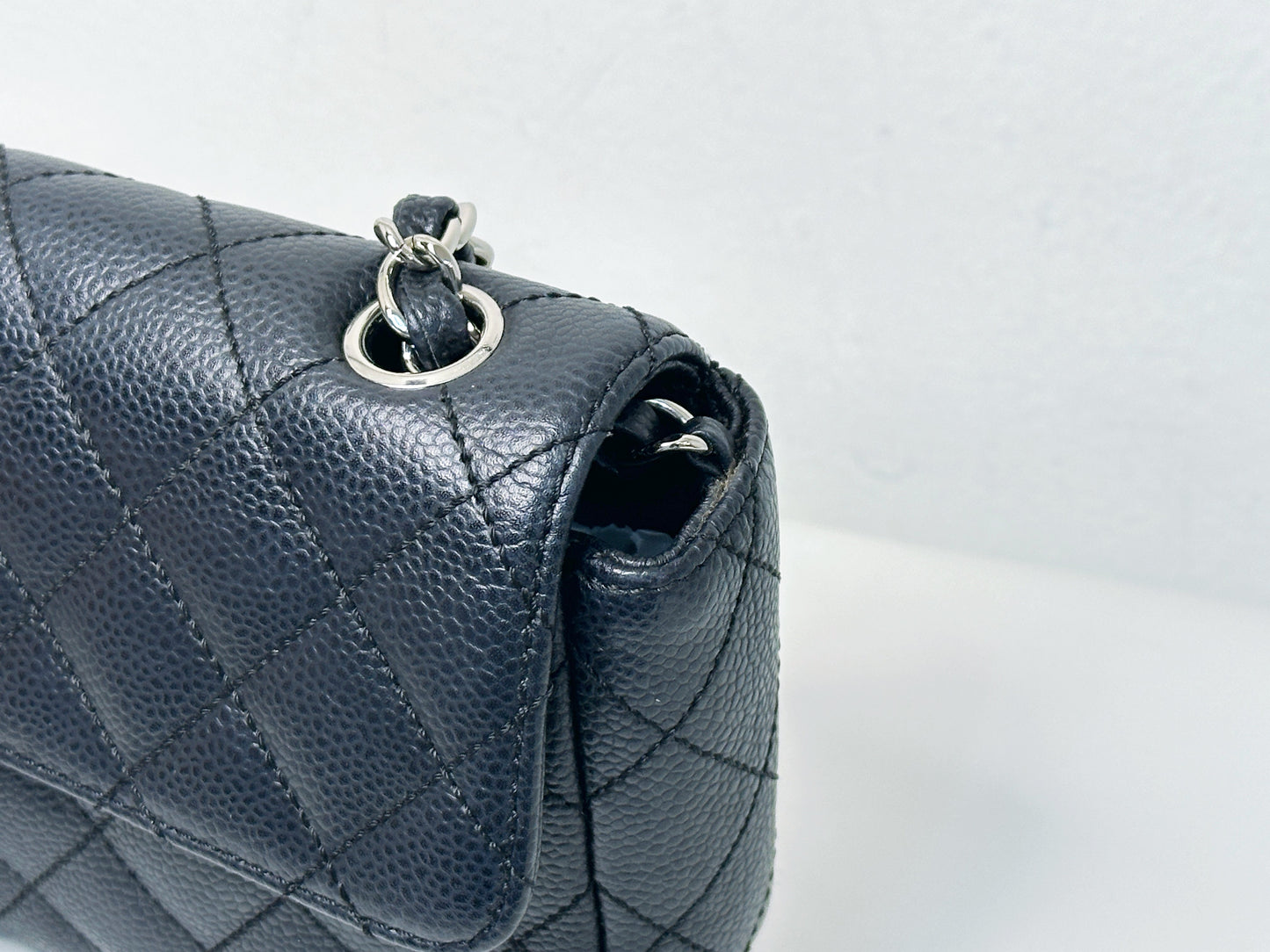 Chanel Caviar East West Flap Bag Black SHW 1131 holo card