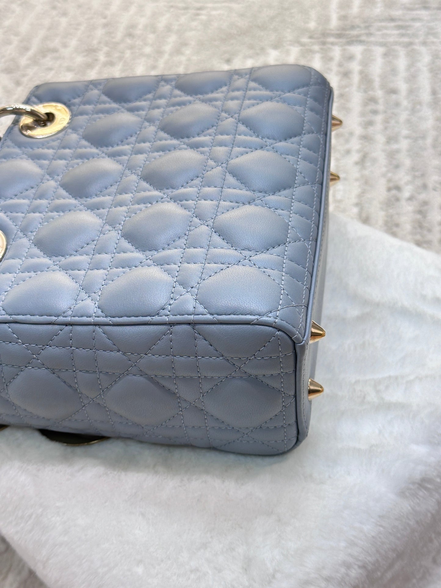 Small Lady Dior My ABC Dior Cannage Lambskin Sky Blue