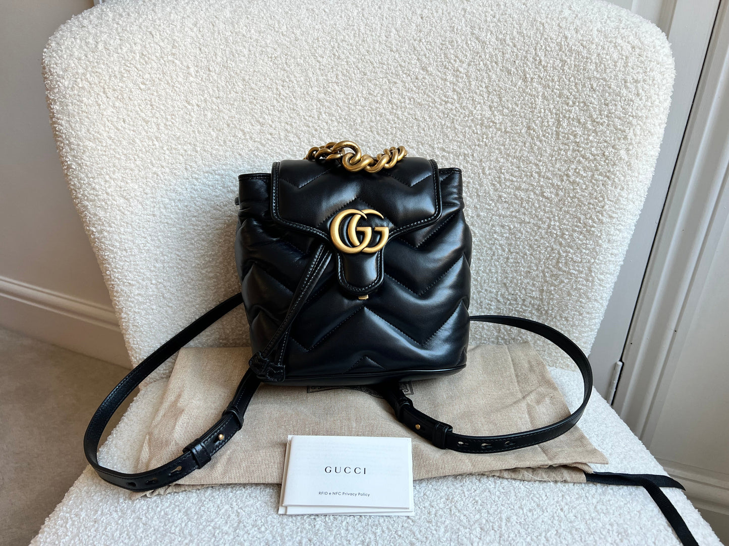 Gucci GG Black Marmont Backpack