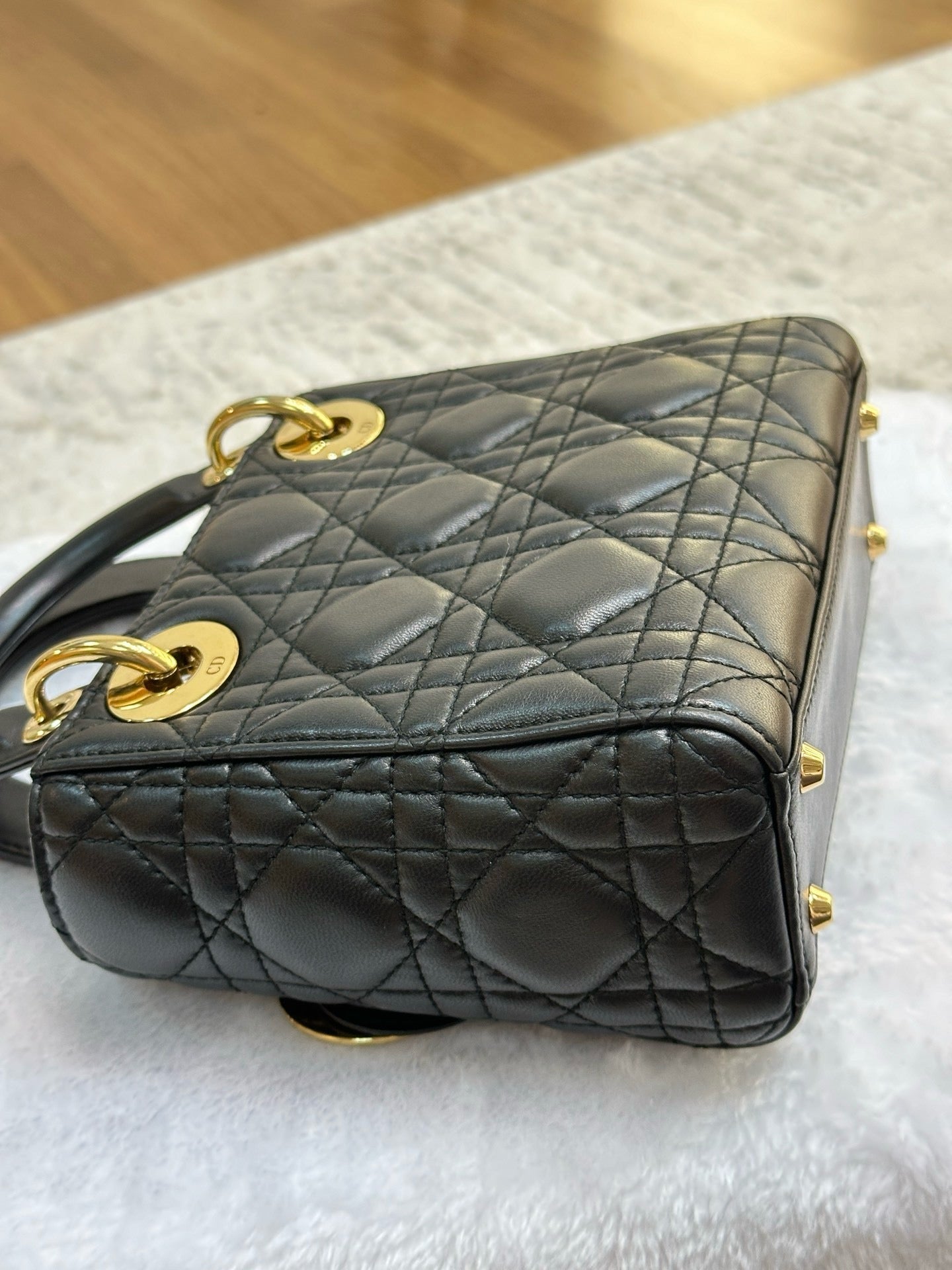 Christian Dior Mini Lambskin Cannage Lady Dior Black