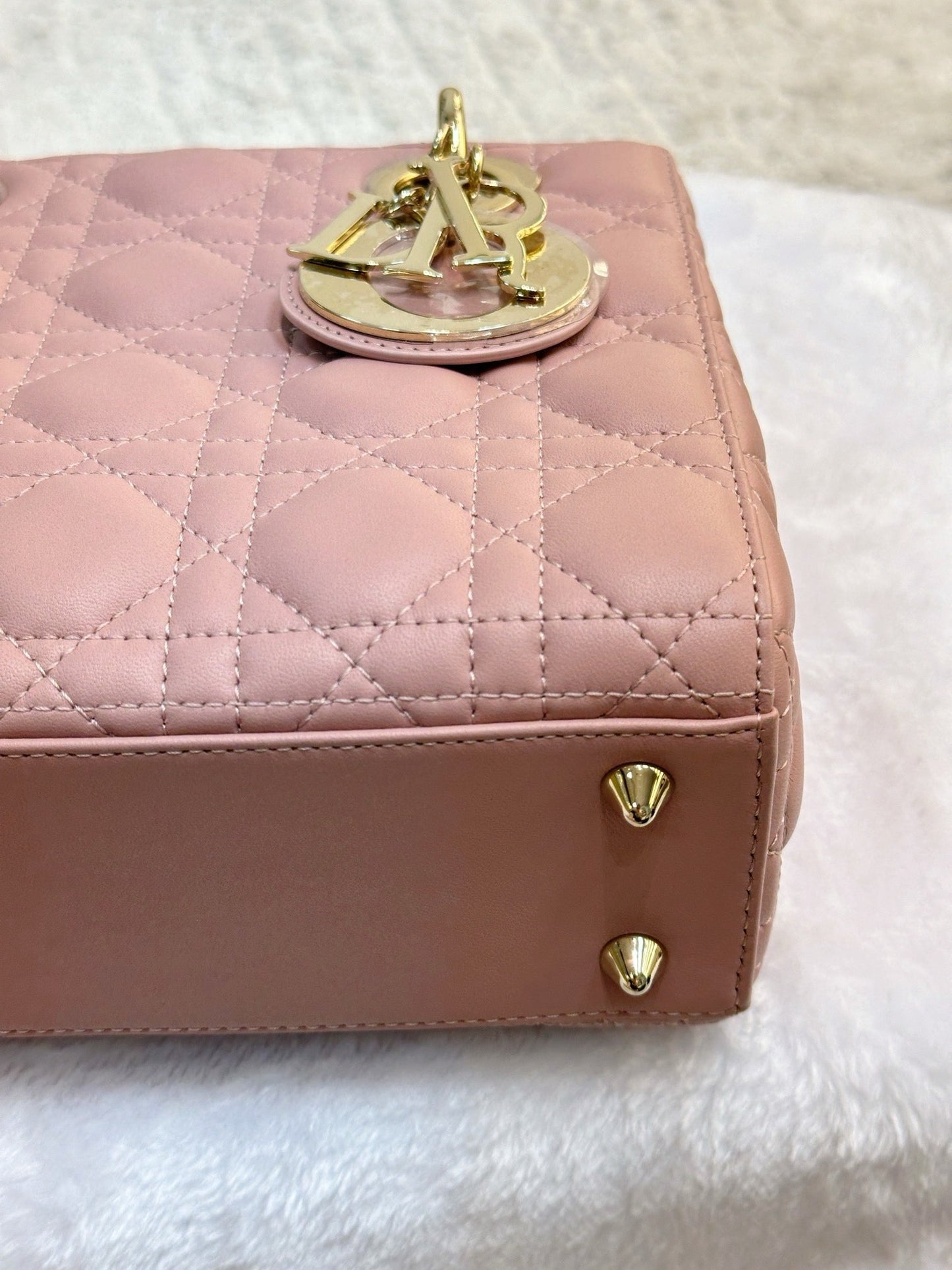 Christian Dior Small Lambskin Cannage My ABC Dior Lady Dior Pink