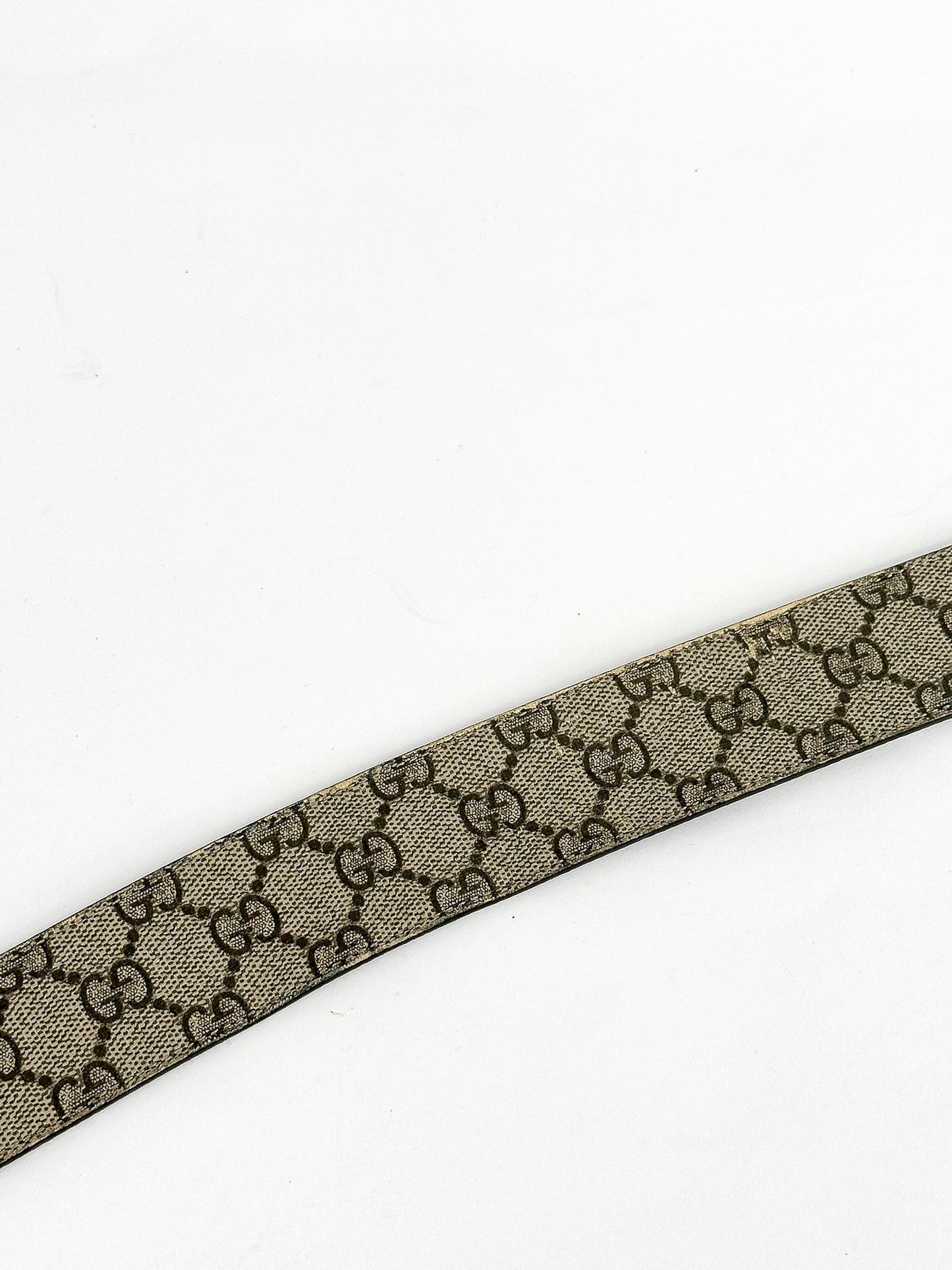 Gucci Beige GG Supreme Canvas Interlocking G Buckle Belt