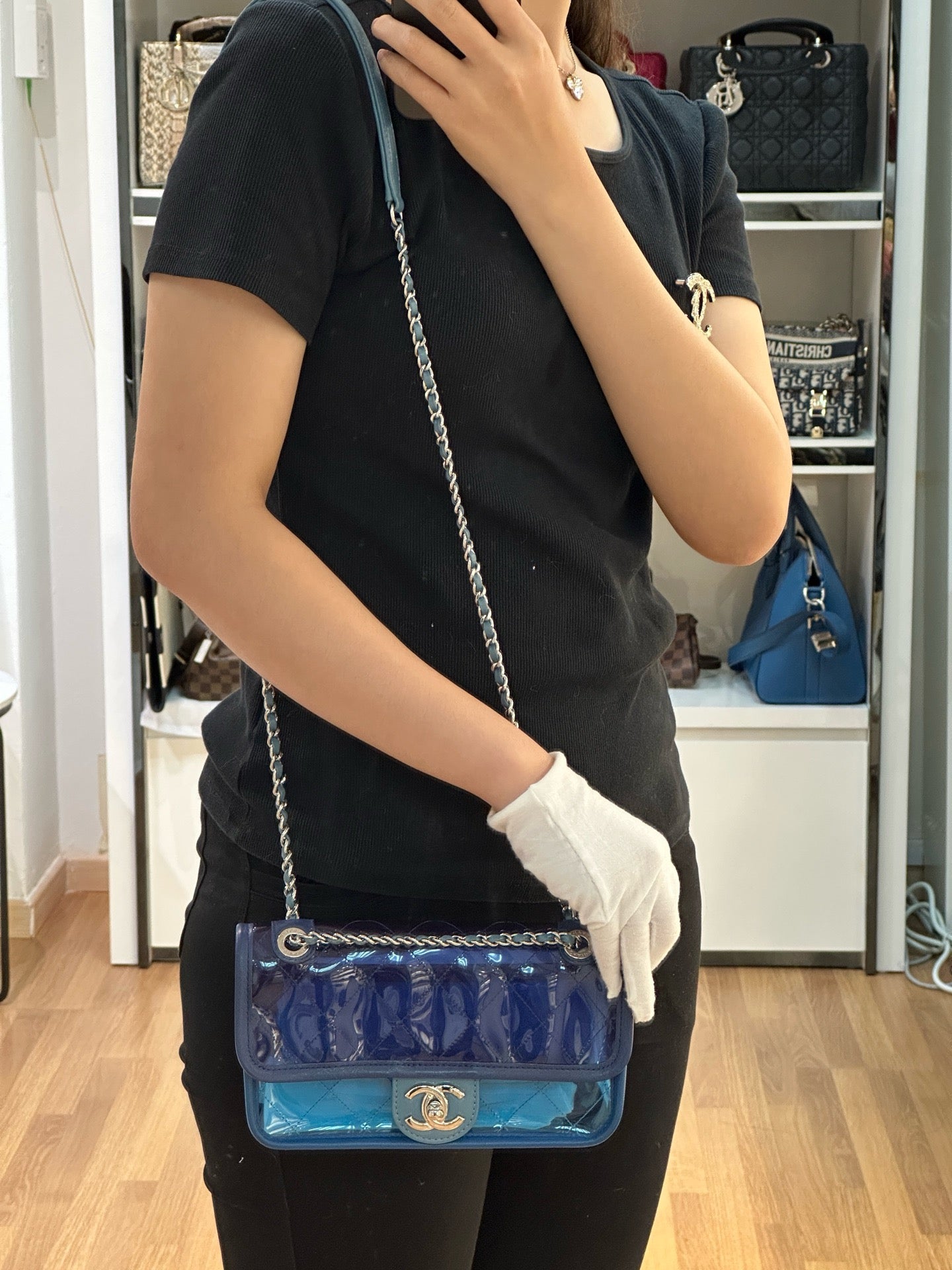 Chanel Blue Coco Splash PVC Small Flap Bag holo 2569