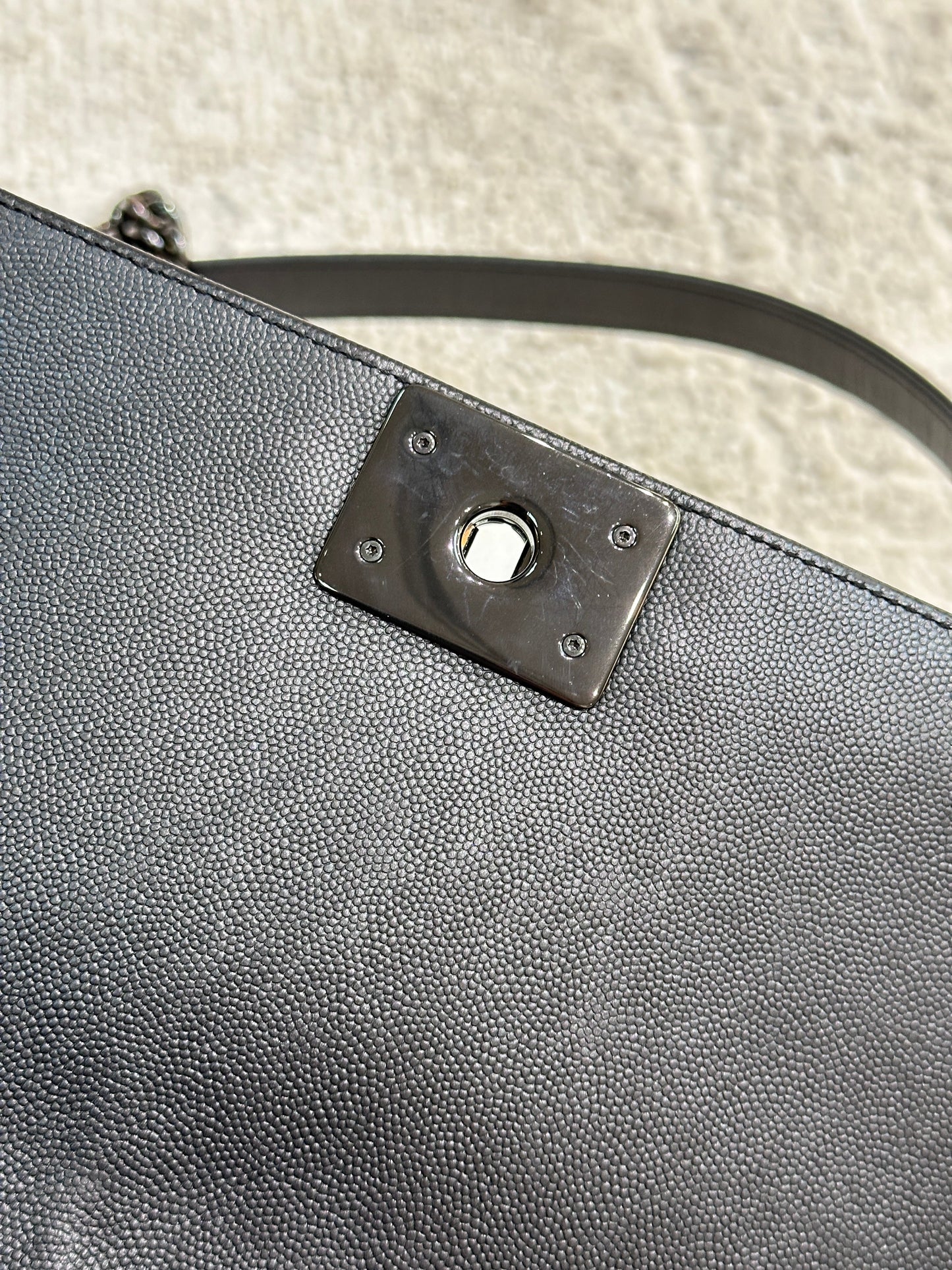 CHANEL Medium LeBoy So Black Caviar Leather Bag
