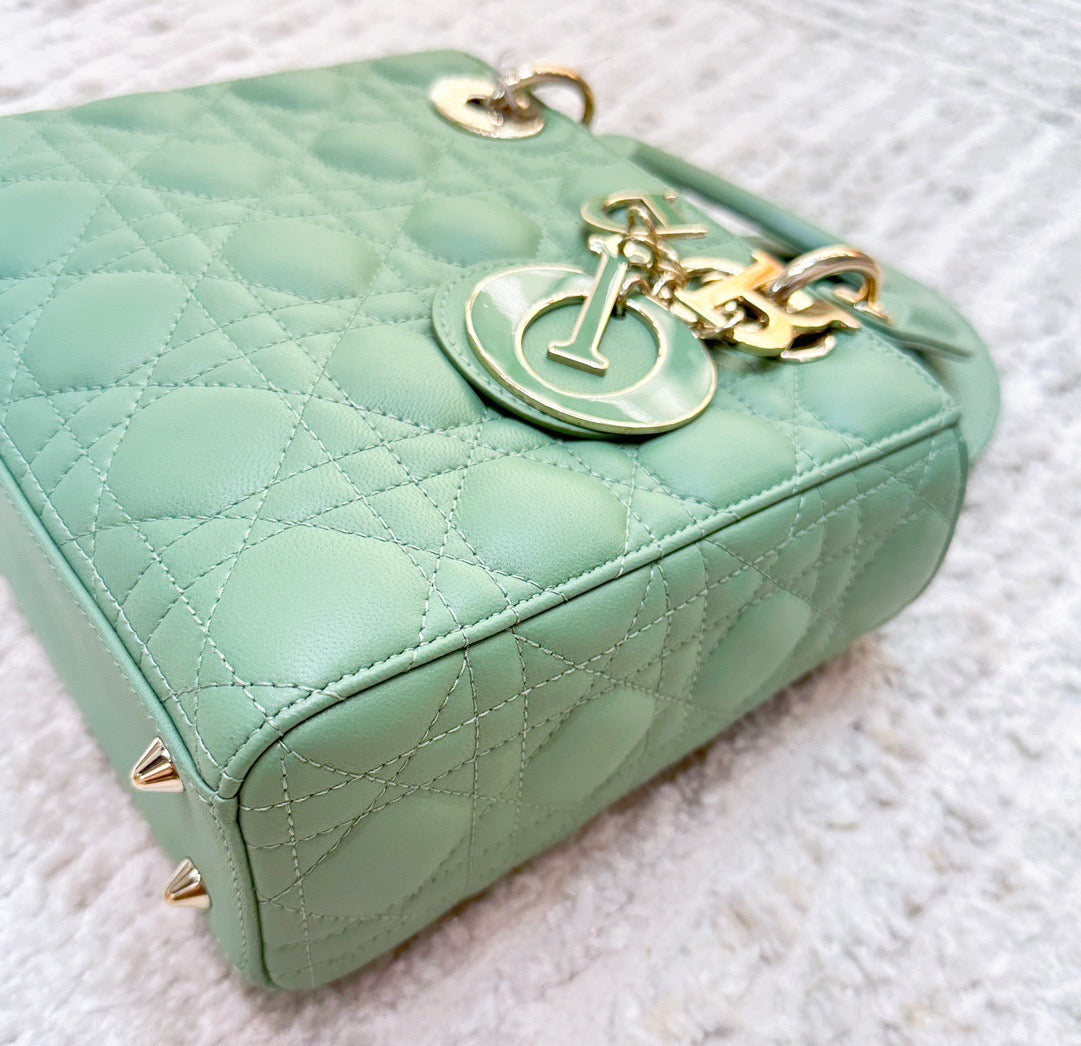 Small Lady Dior My ABCDior Bag Green Cannage Lambskin