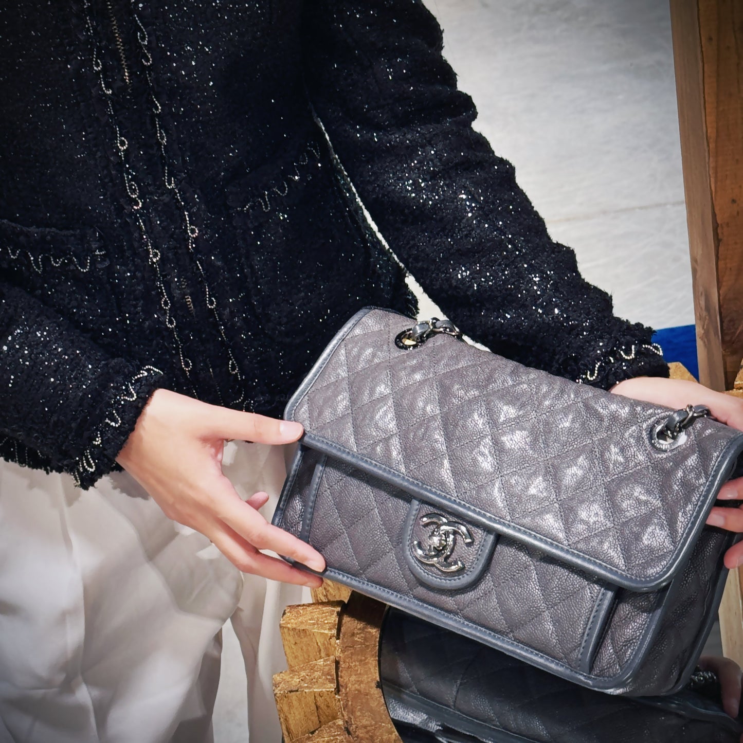 Chanel Caviar Quilted Medium French Reviera Flap Bag