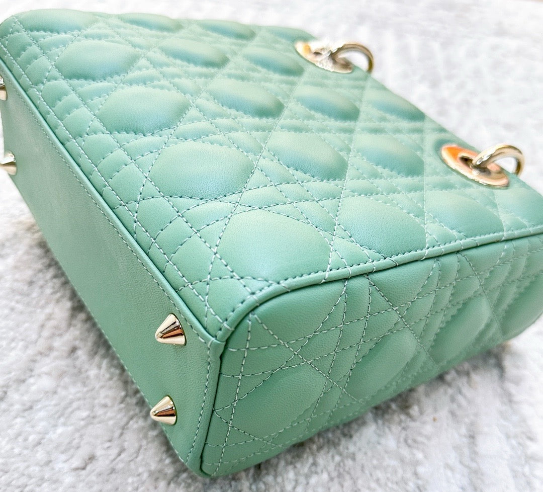 Small Lady Dior My ABCDior Bag Green Cannage Lambskin