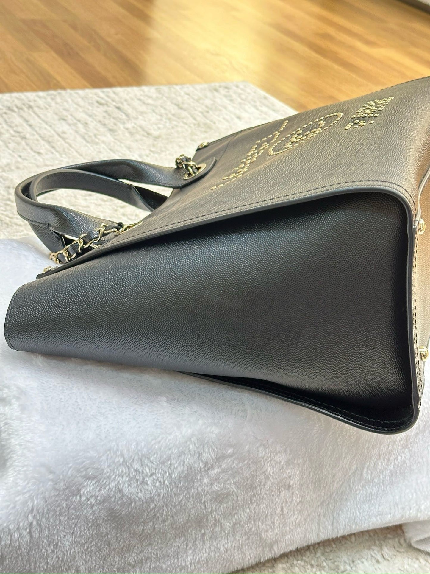 Chanel Small Deauville Caviar Tote Studded Black