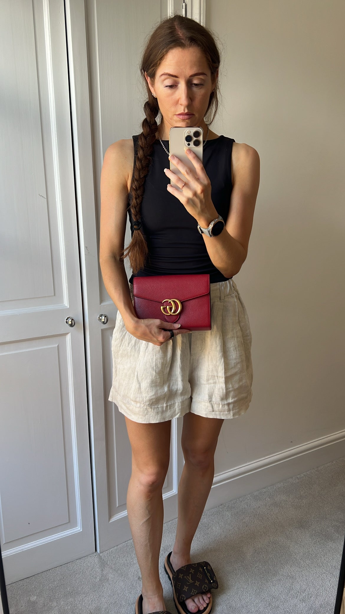 Gucci Red GG Marmont Chain Wallet (RRP £1195)