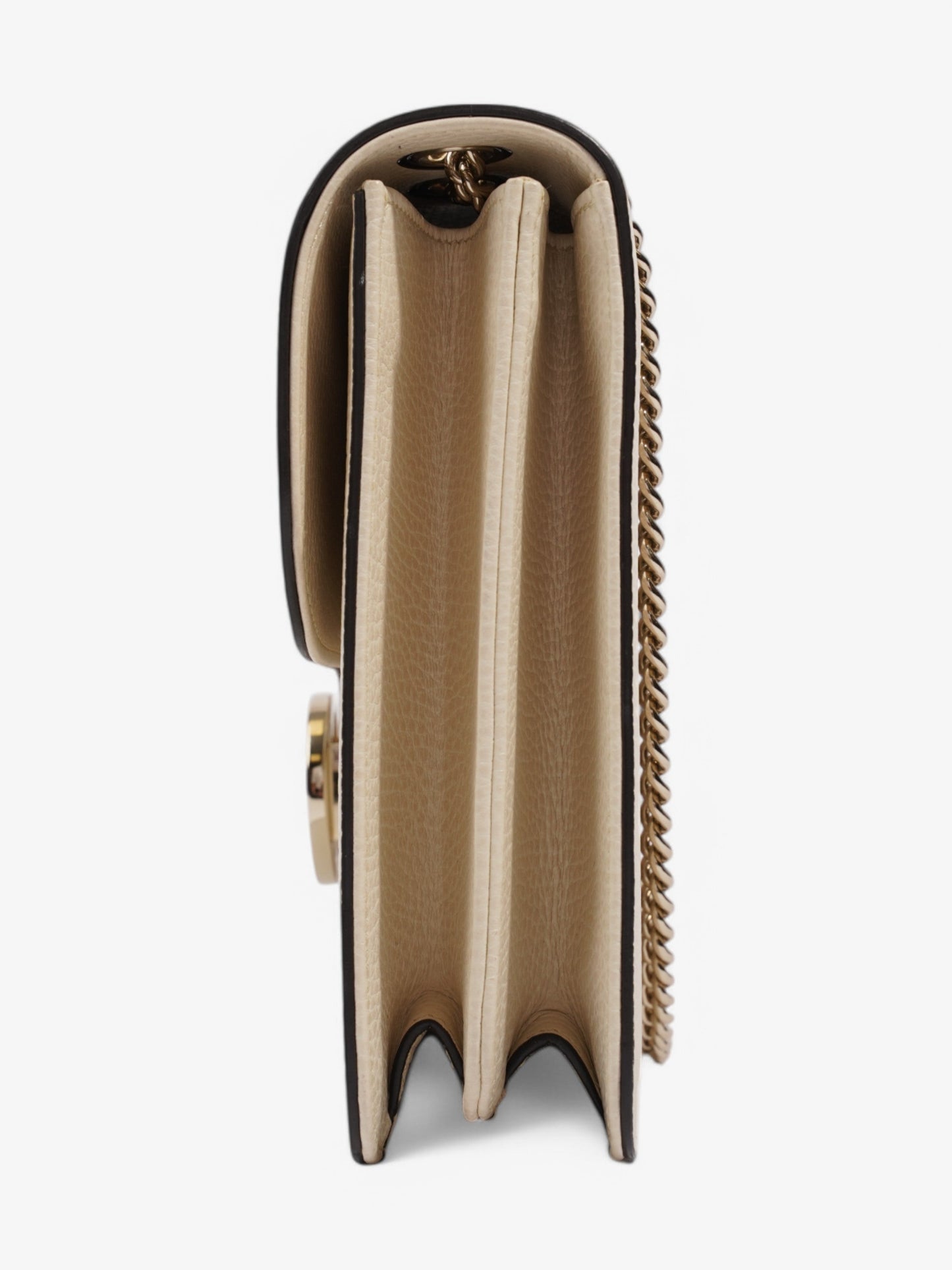 Gucci Dollar Interlocking G Ivory Calfskin Leather Medium