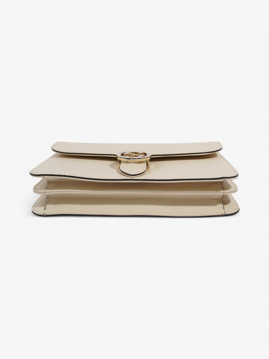 Gucci Dollar Interlocking G Ivory Calfskin Leather Medium