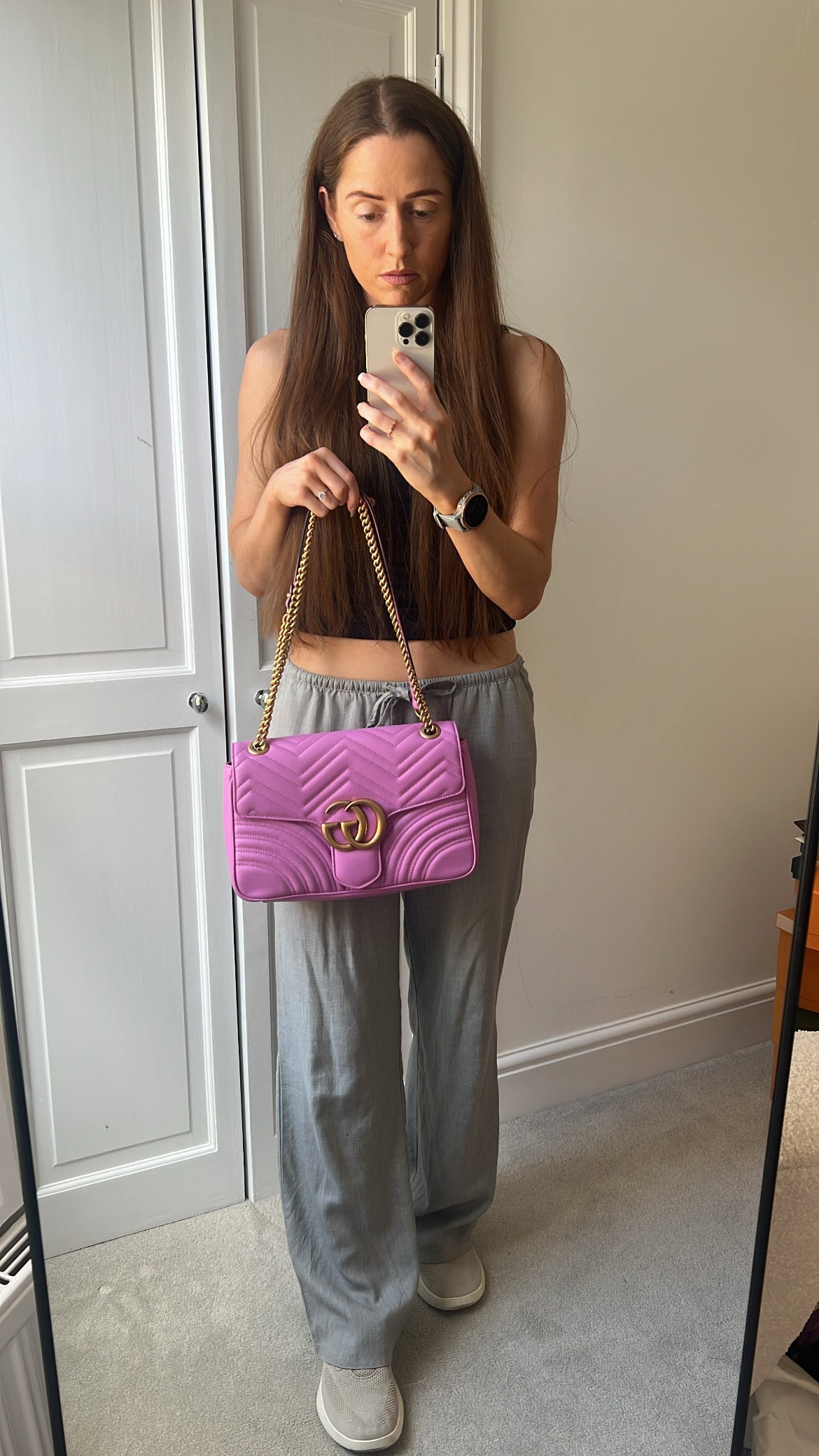 Gucci GG Pink Medium Marmont Small Shoulder Bag (RRP £2,230)