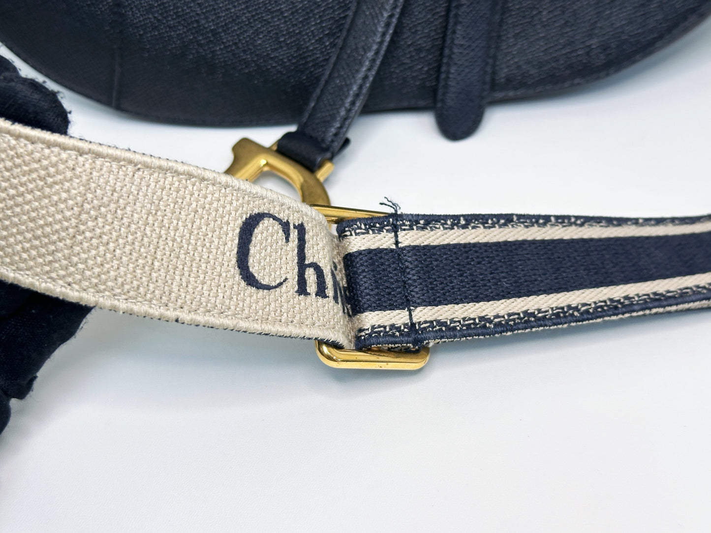 Christian Dior Saddle Bag with Strap Golden Saddle Black Calfskin 2022 year