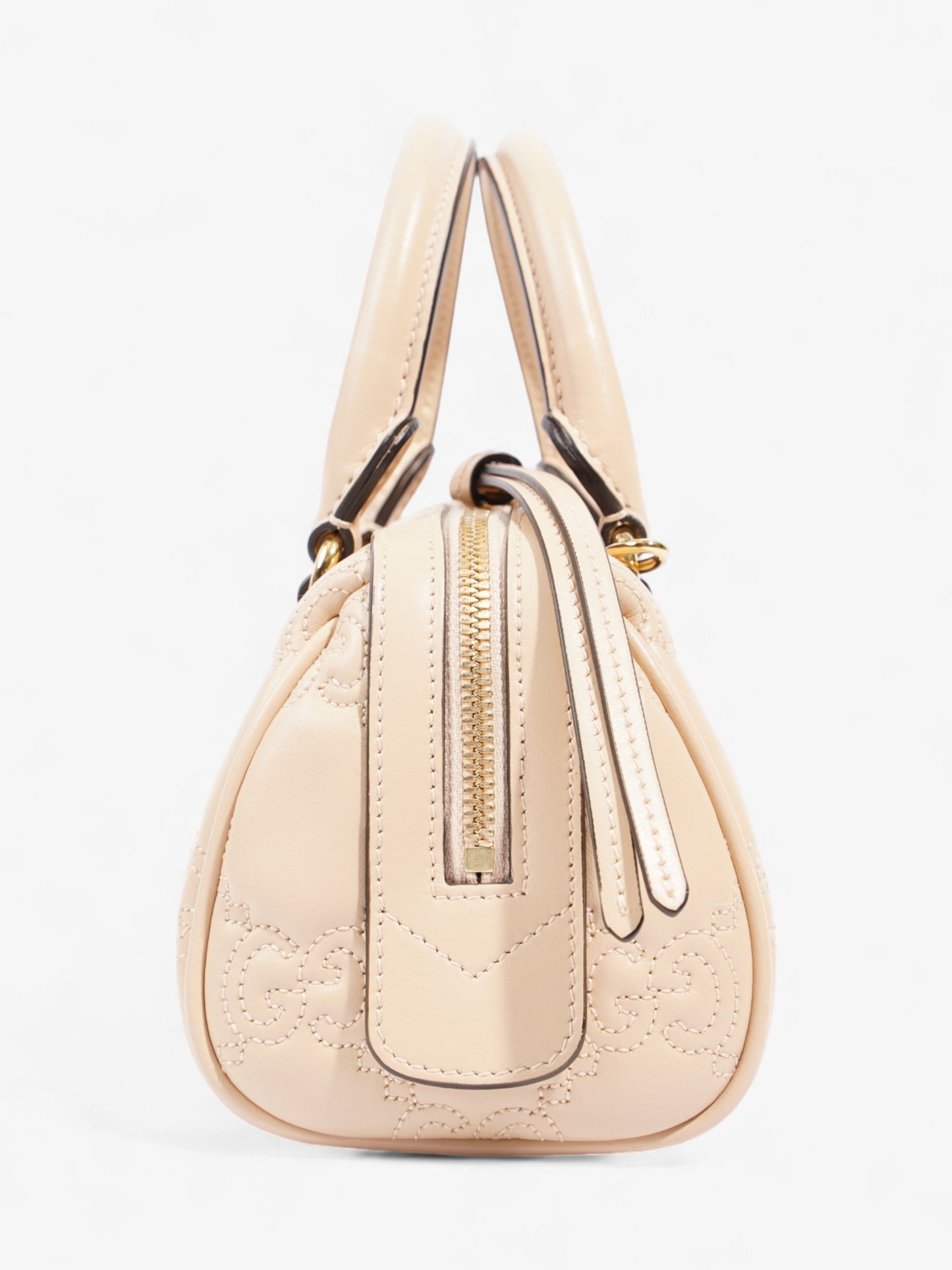 Gucci GG Super Top Handle Bag Light Beige Leather Mini