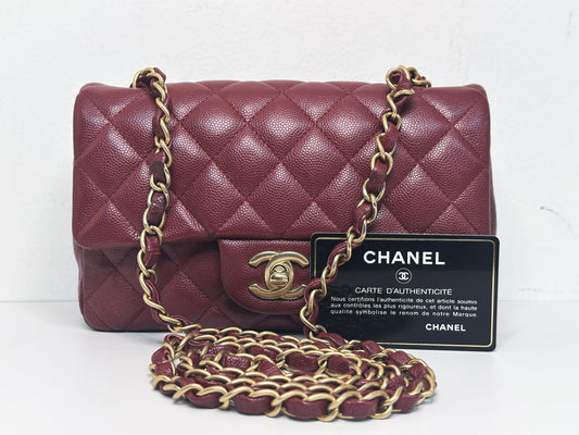 Chanel 18C Timeless Classic Mini Rectangular Flap Iridescent 2512 holo card