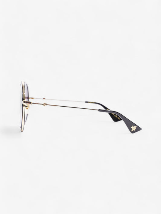 Gucci Round Sunglasses Black Acetate 140mm