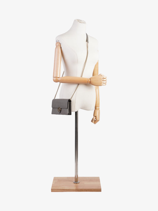 Gucci Interlocking G Chain Wallet Grey Leather