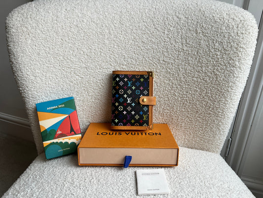 Louis Vuitton Black Multicolore Agenda PM with 2025 inserts