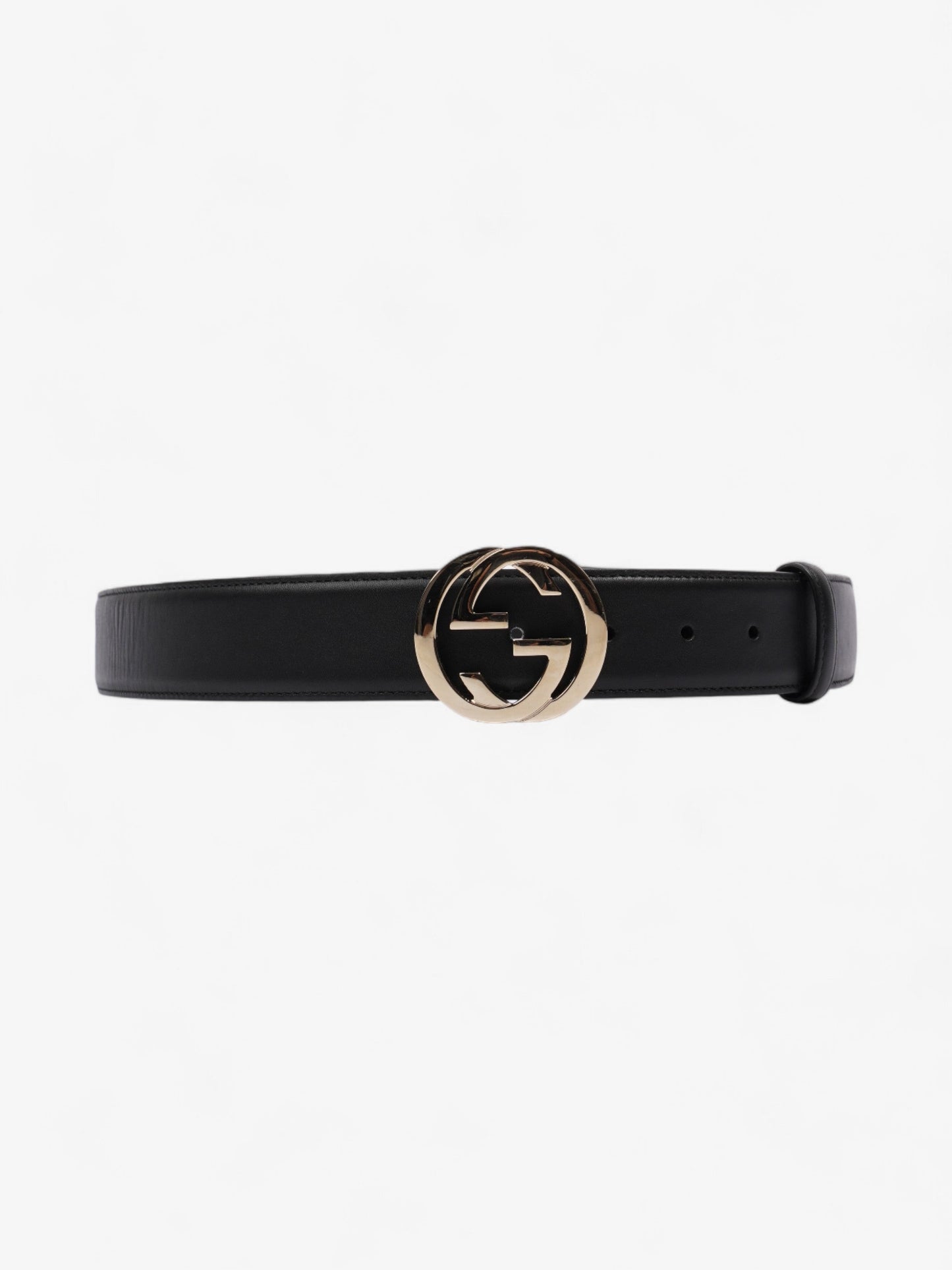 Gucci Interlocking G Belt Black / Gold Leather 100cm / 40"