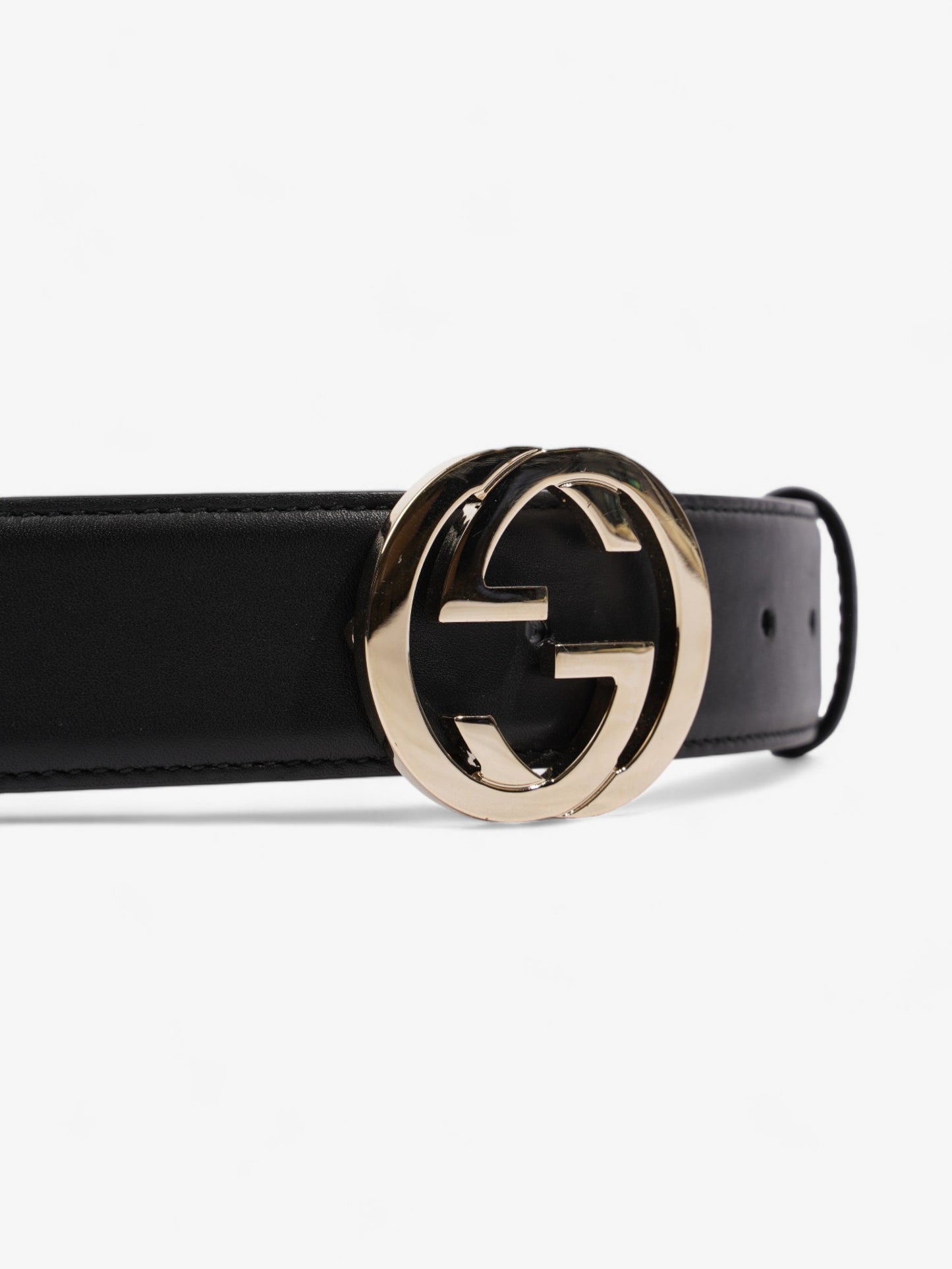 Gucci Interlocking G Belt Black / Gold Leather 100cm / 40"