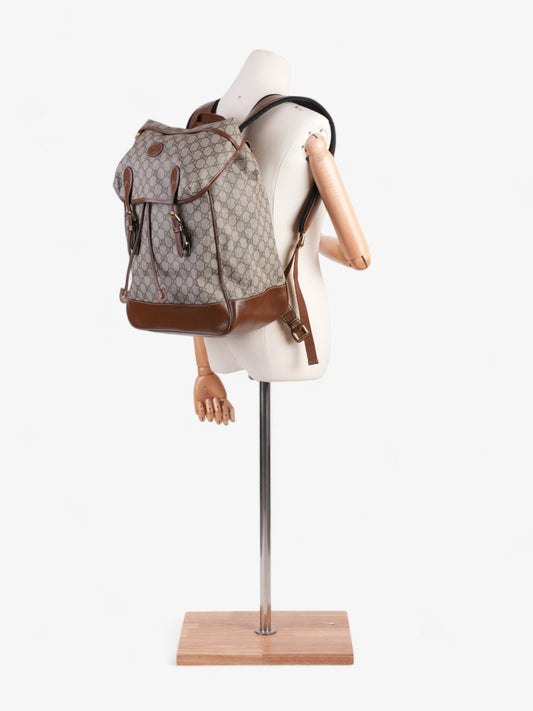 Gucci Backpack with Interlocking G GG Supreme / Brown Coated Canvas