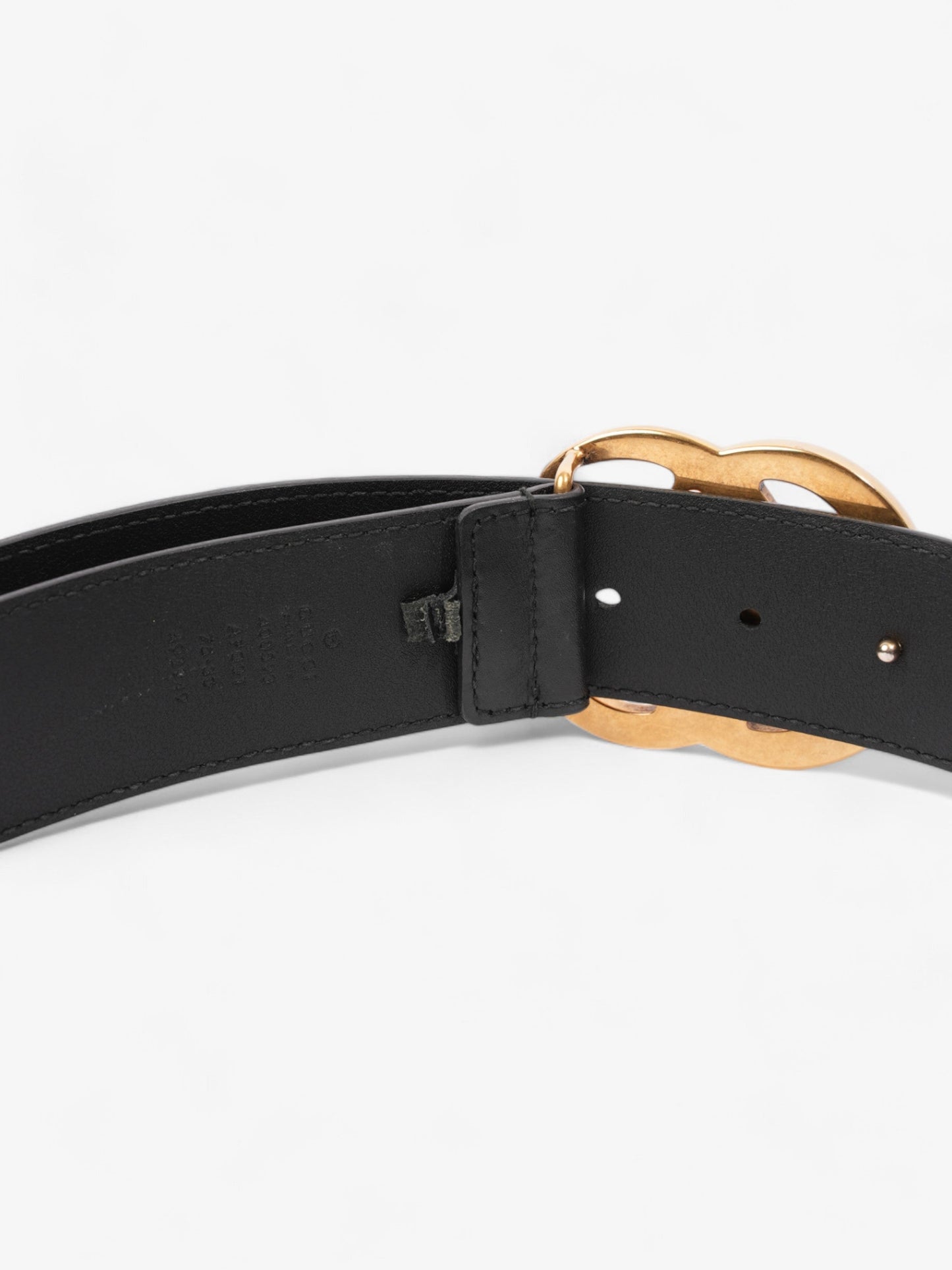 Gucci GG Marmont 2015 Re-Edition Wide Belt Black / Gold Leather 75cm / 30"
