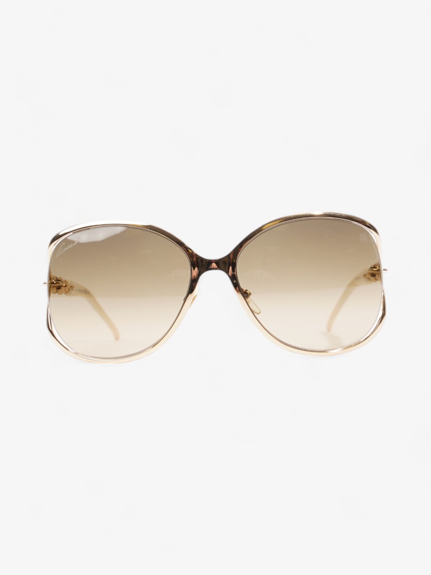 Gucci Oversized Sunglasses Gold / White Base Metal