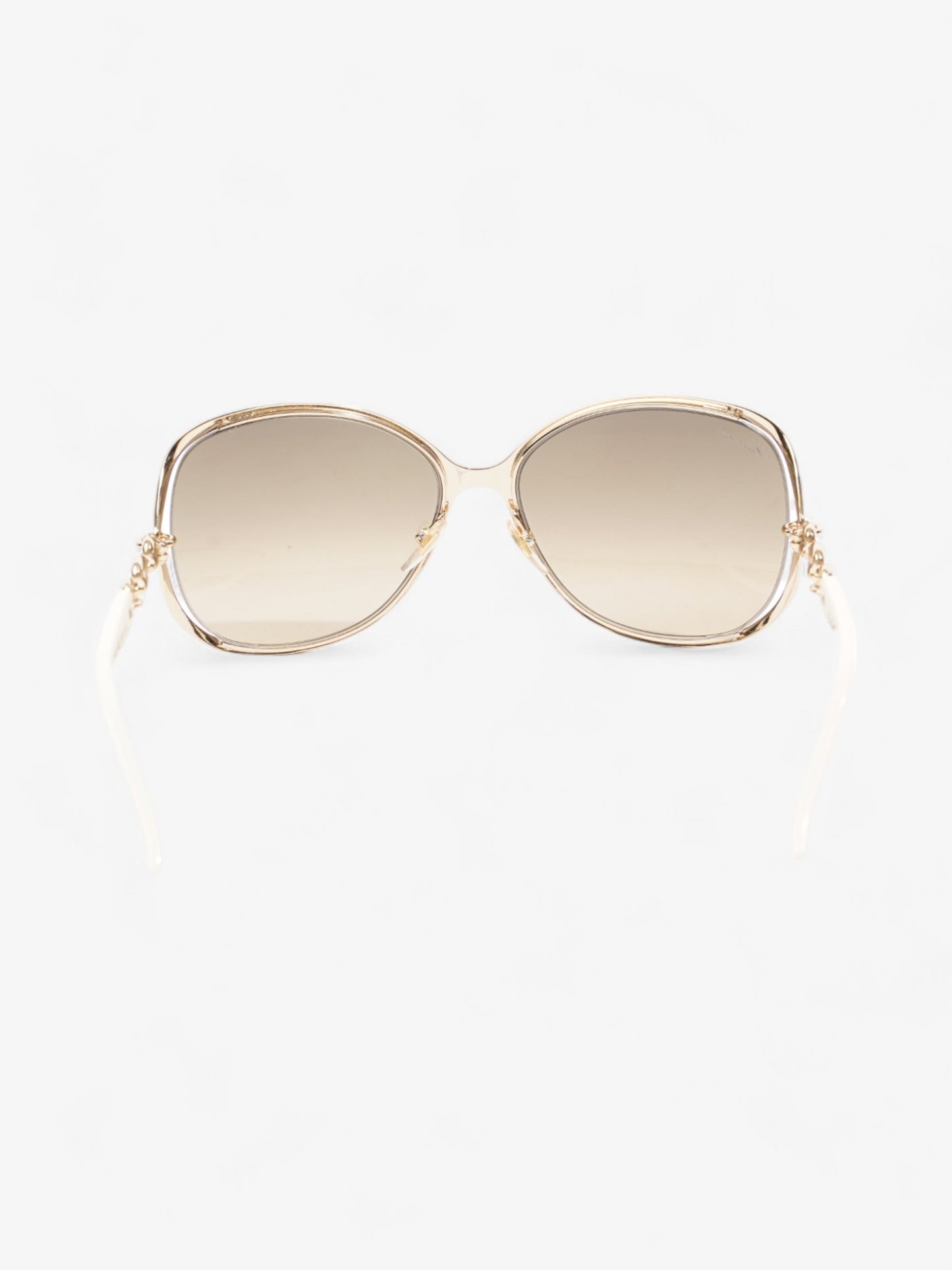 Gucci Oversized Sunglasses Gold / White Base Metal