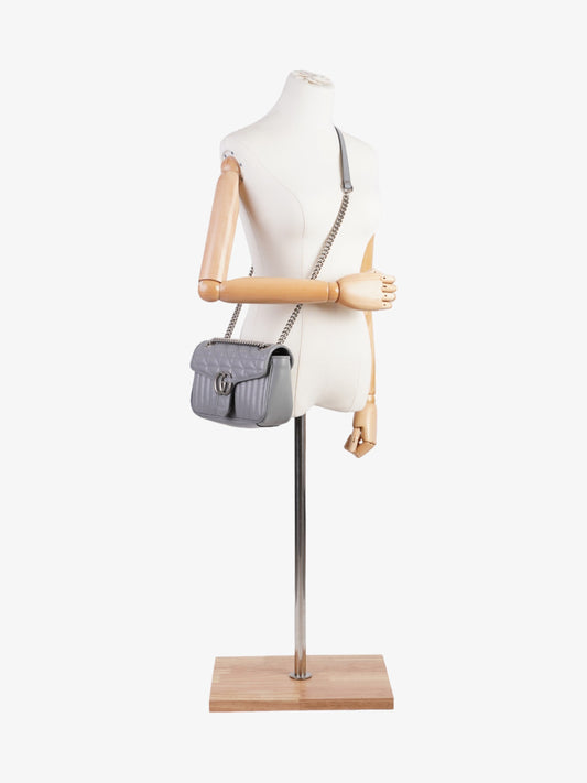 Gucci GG Marmont Grey Leather Small