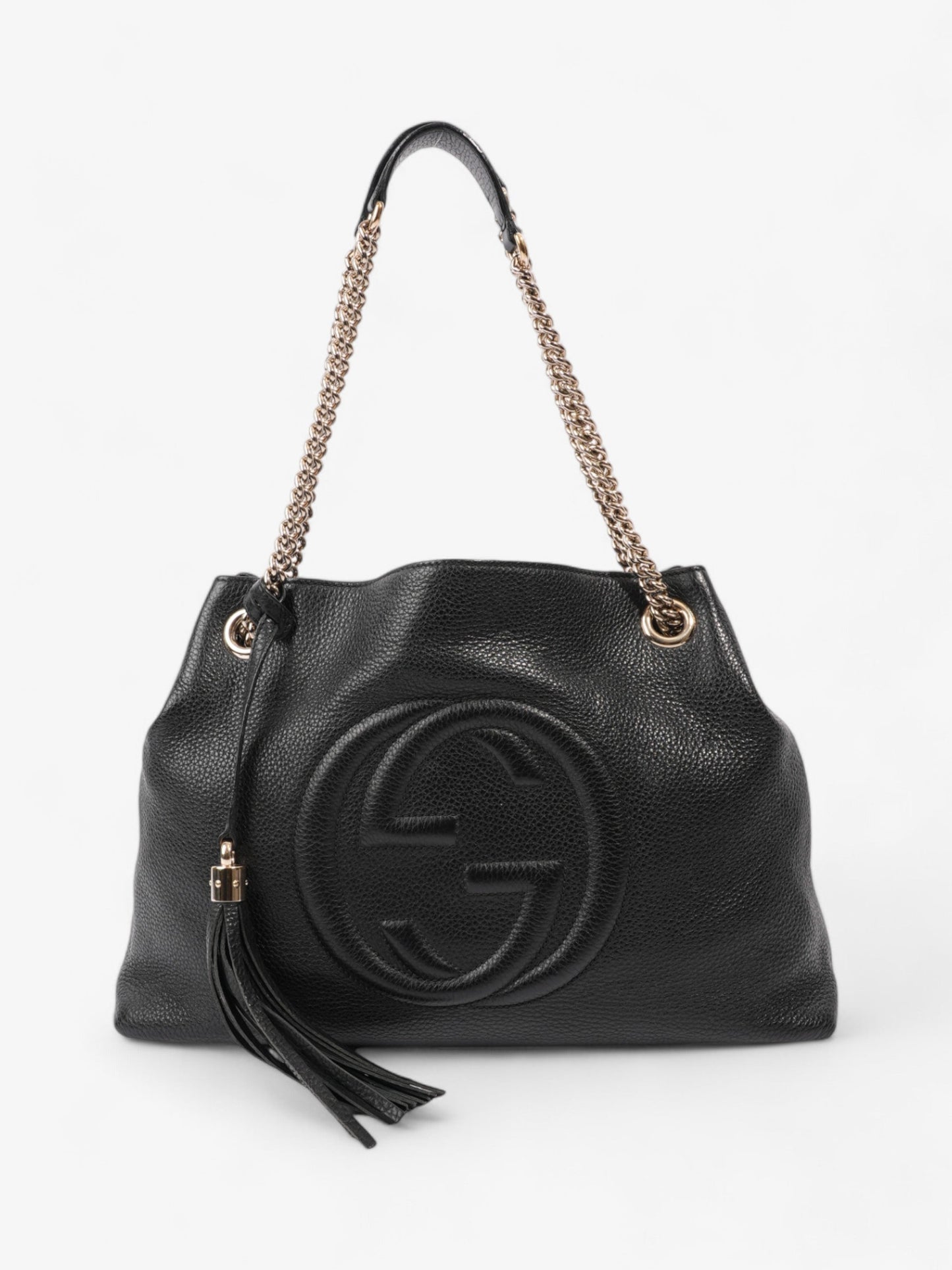 Gucci Soho Chain Tote Black Leather