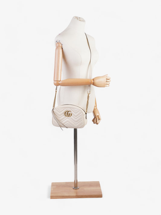 Gucci Marmont Zip White Matelasse Leather Small