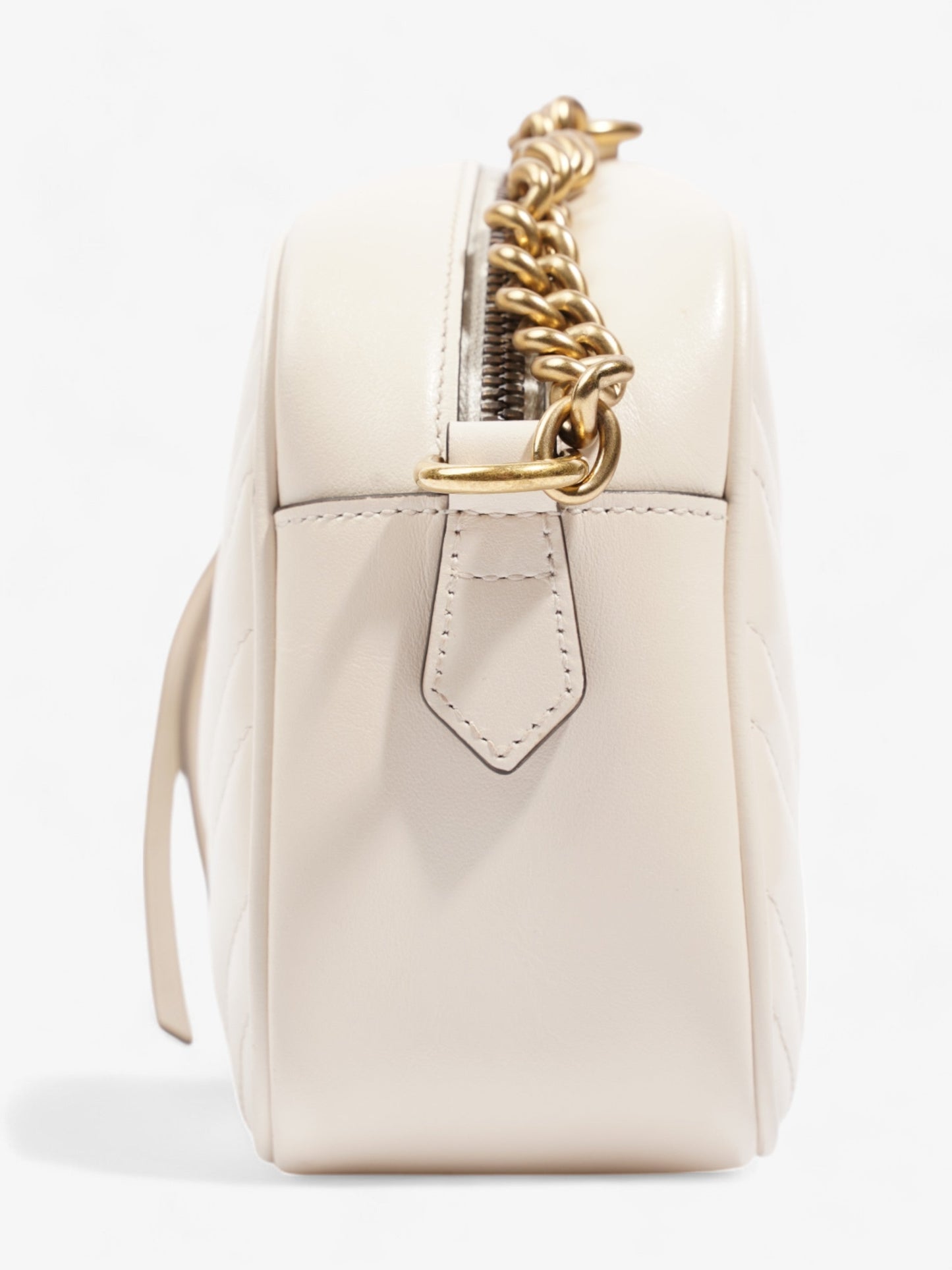 Gucci Marmont Zip White Matelasse Leather Small