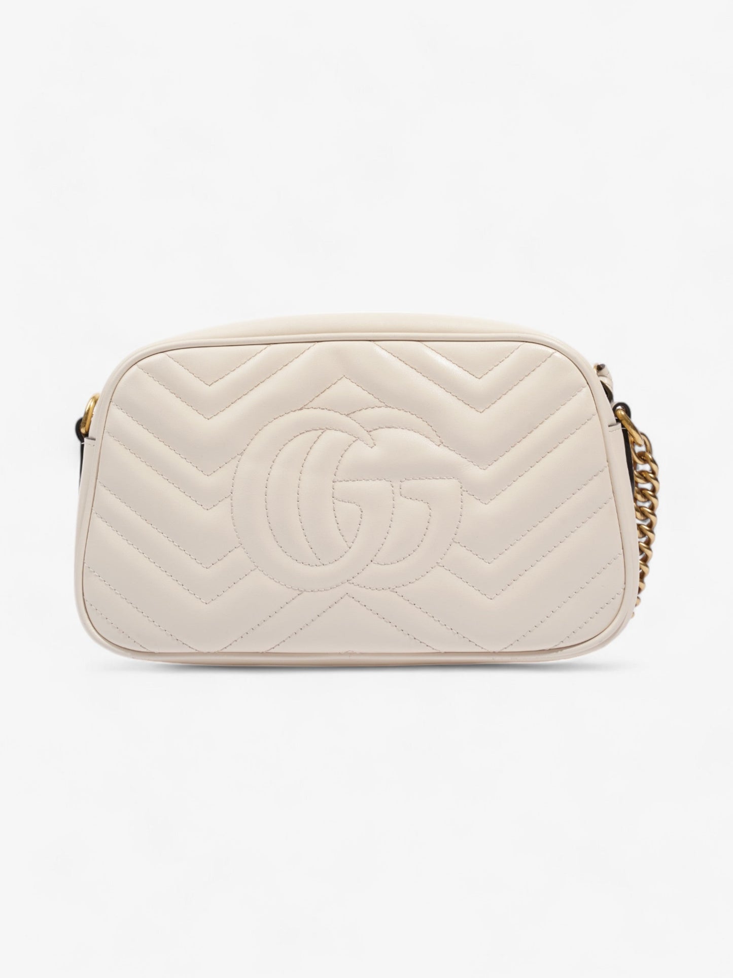 Gucci Marmont Zip White Matelasse Leather Small