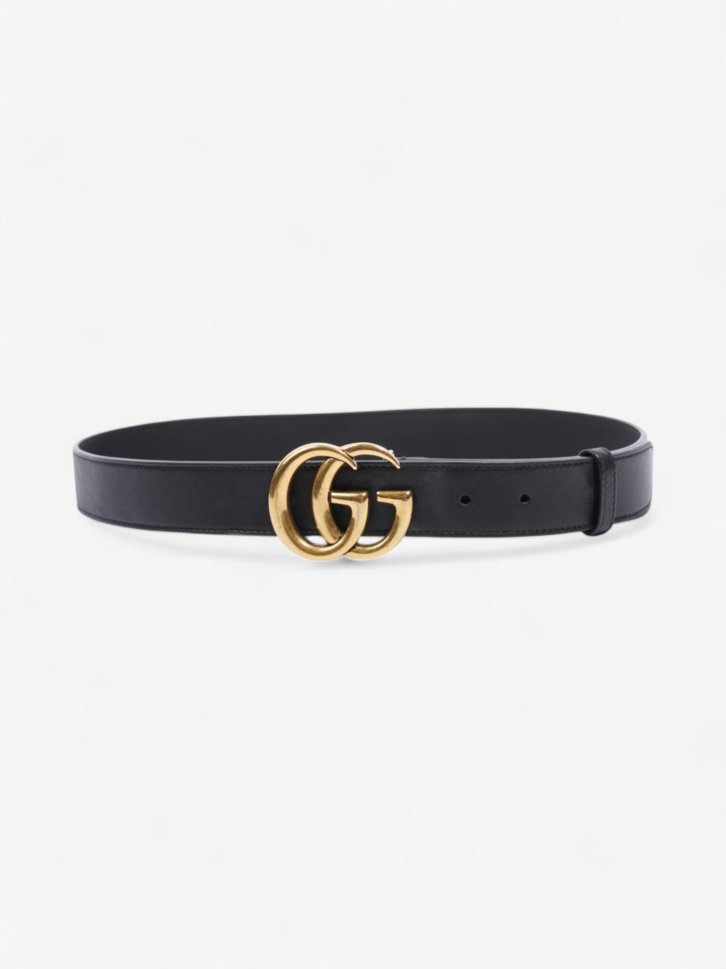 Gucci GG Marmont Belt Black / Gold Leather 85cm / 34"