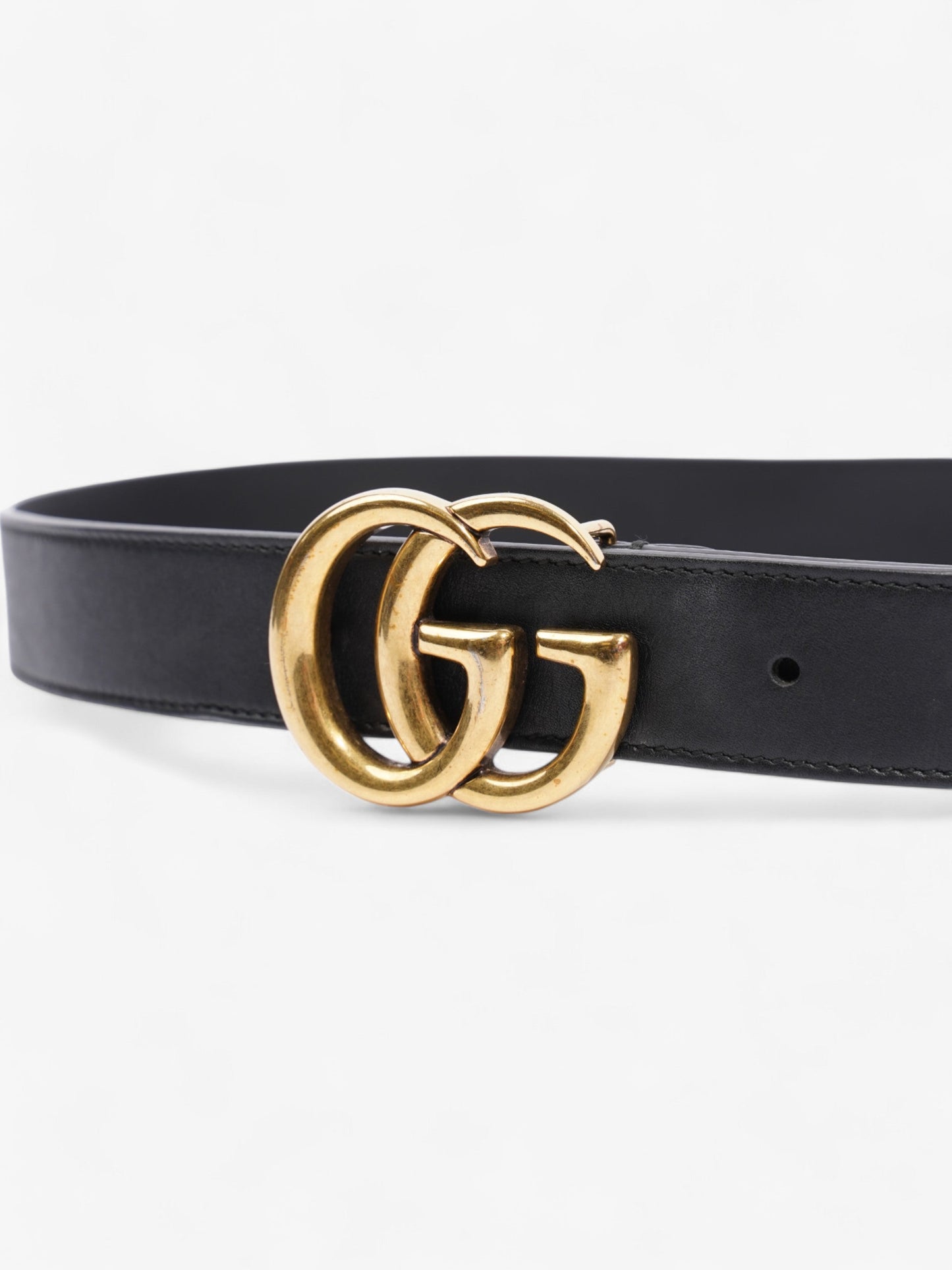 Gucci GG Marmont Belt Black / Gold Leather 85cm / 34"