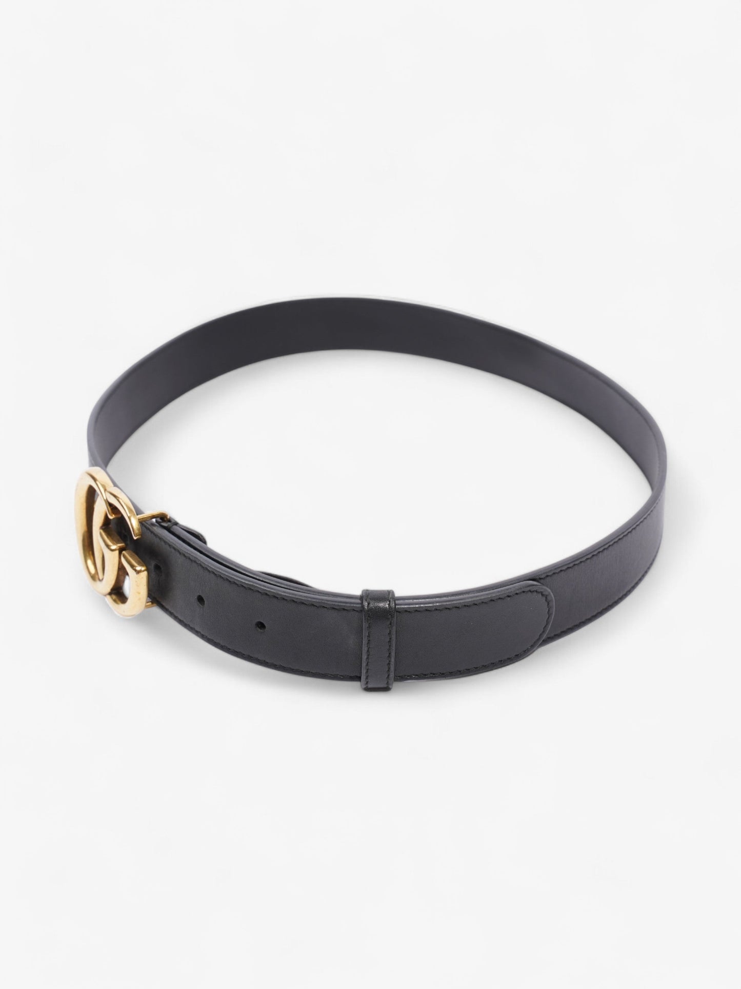 Gucci GG Marmont Belt Black / Gold Leather 85cm / 34"