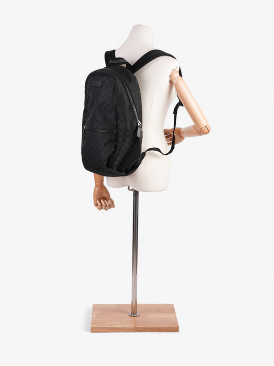 Gucci Double Zip Backpack Black GG Supreme Nylon