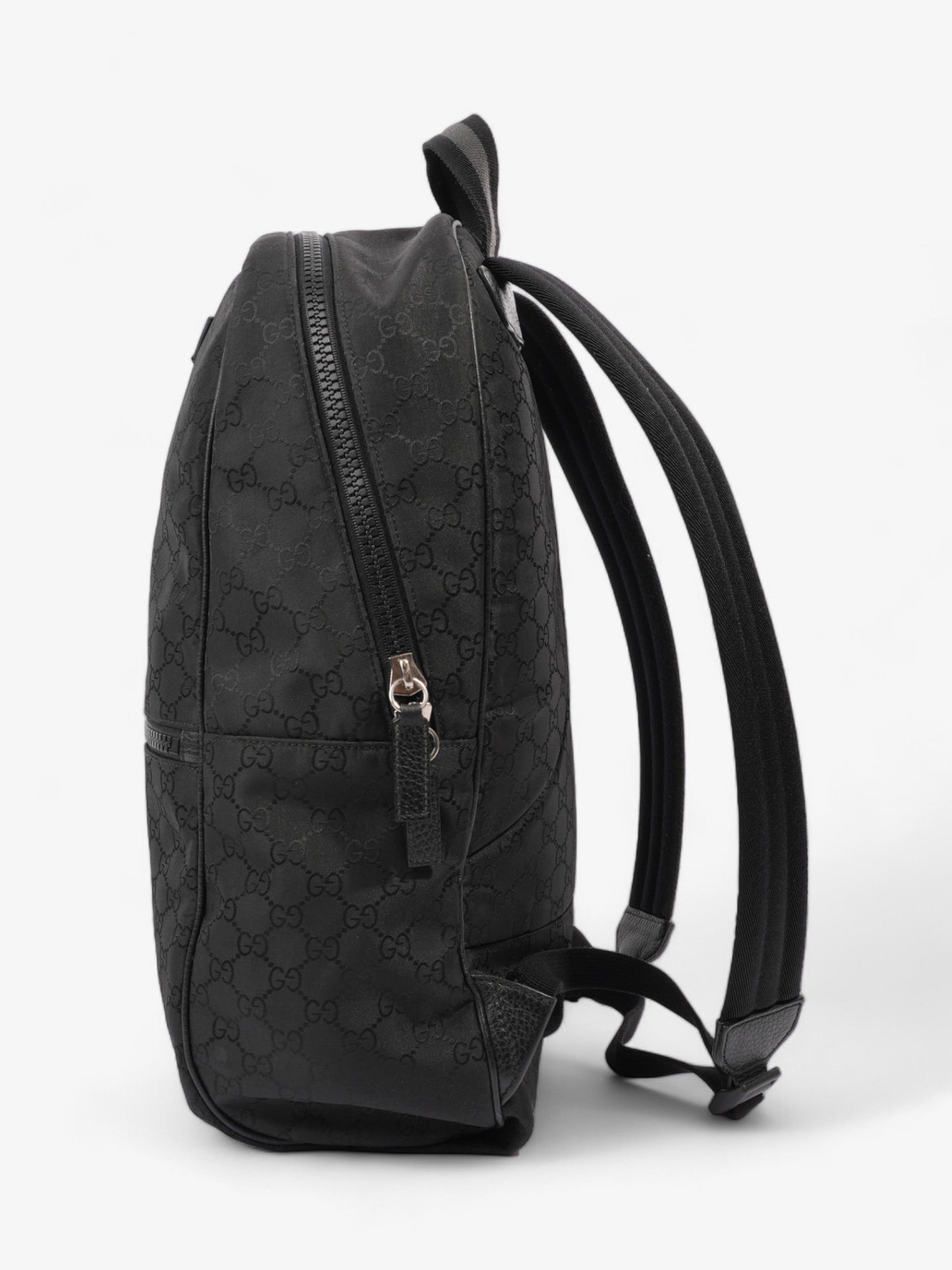 Gucci Double Zip Backpack Black GG Supreme Nylon
