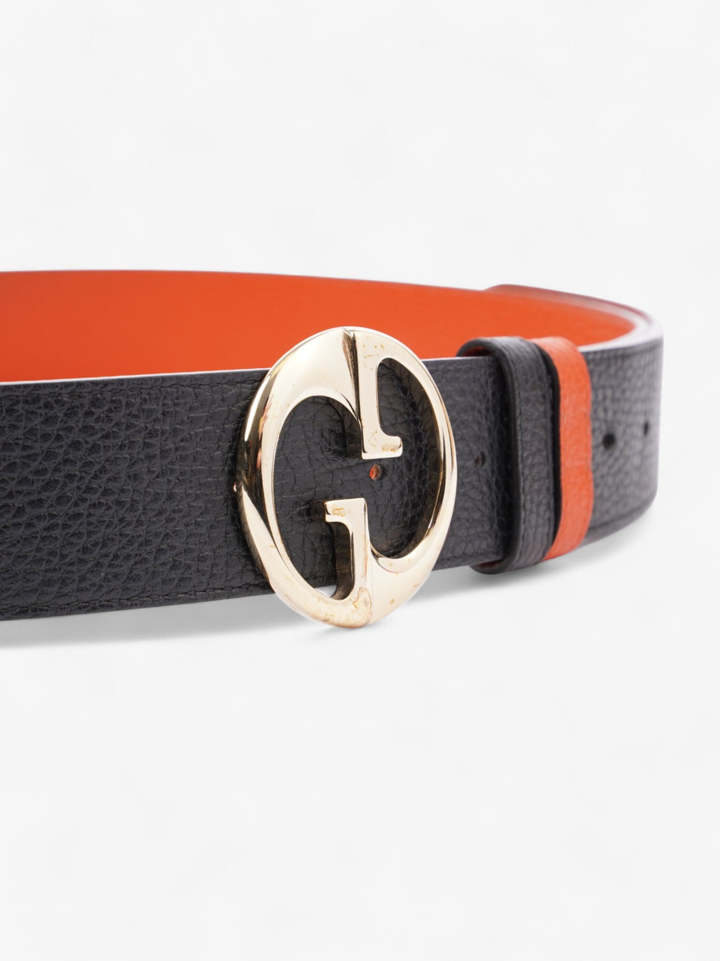 Gucci GG Marmont Reversible Belt Black / Gold / Orange Leather 95cm / 38"