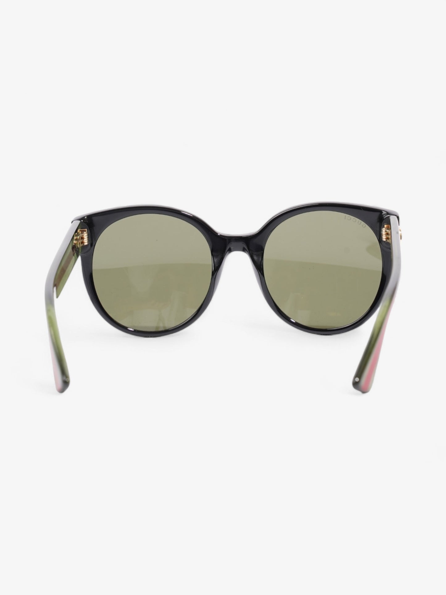 Gucci Oval Sunglasses Black / Red / Green Acetate 140mm