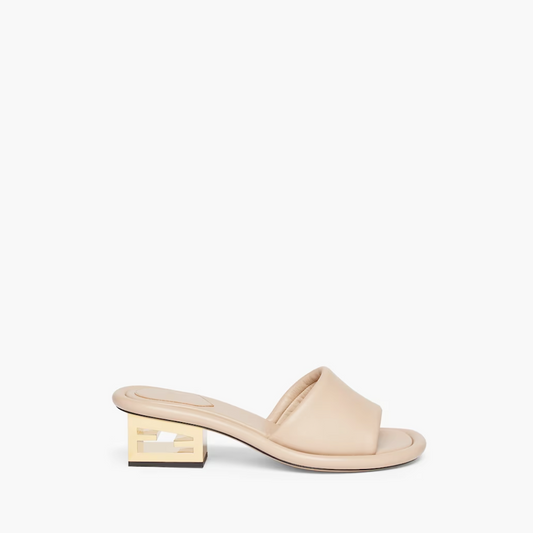 Baguette Pink Nappa Leather Slides - Designer Slides & Sandals for Women