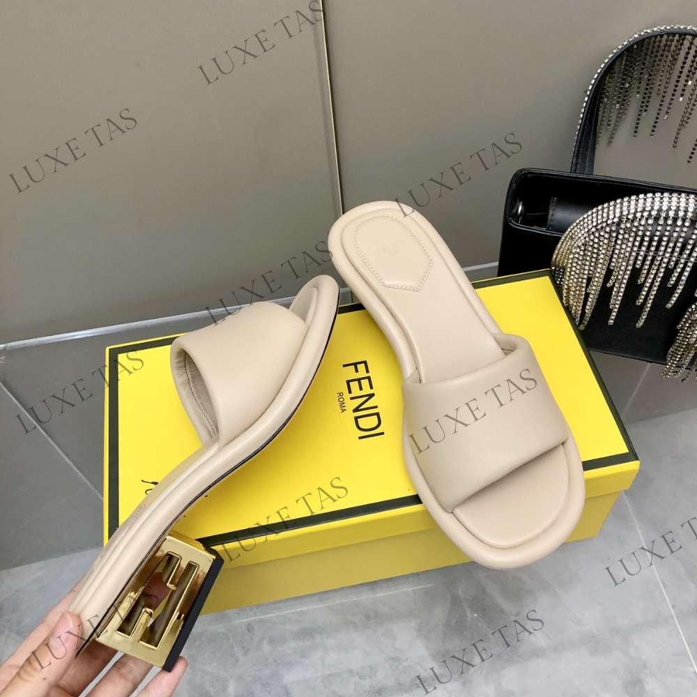 Baguette Pink Nappa Leather Slides - Designer Slides & Sandals for Women