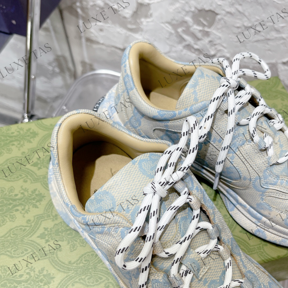 Beige & Blue GG Run Sneaker - Designer Sneakers for Women