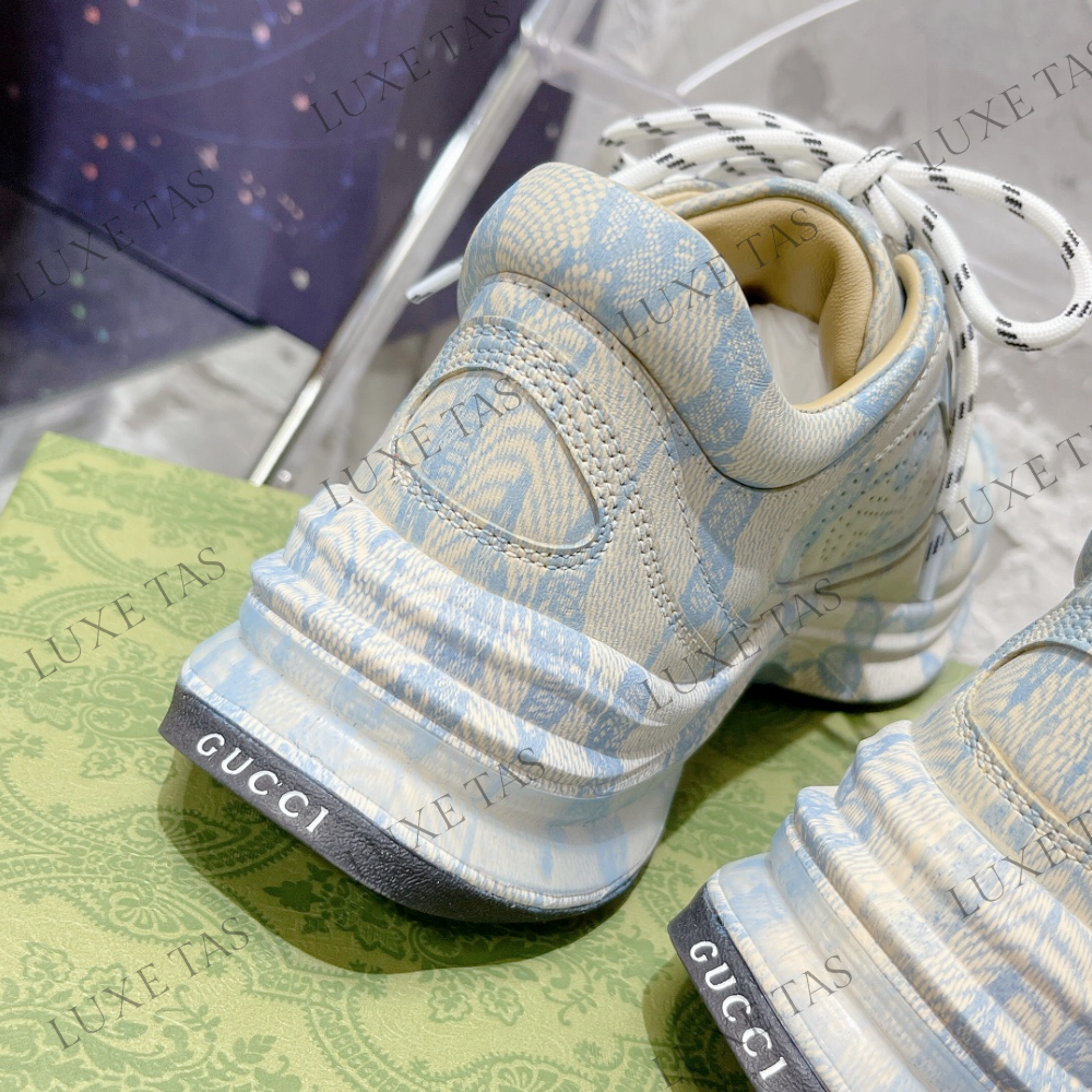 Beige & Blue GG Run Sneaker - Designer Sneakers for Women