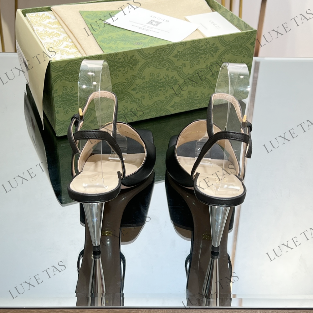 Black Blondie Heeled Sandal - Designer Slides & Sandals for Women