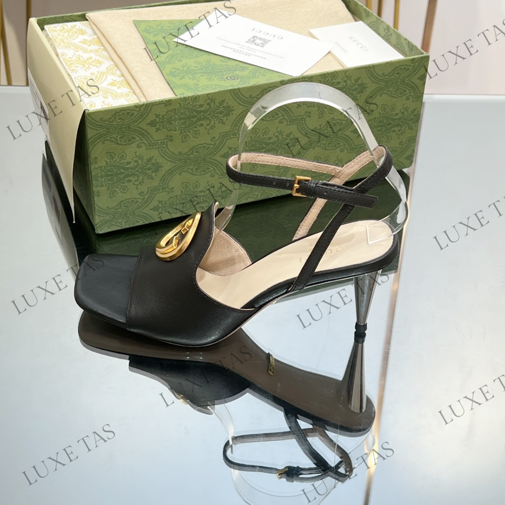 Black Blondie Heeled Sandal - Designer Slides & Sandals for Women