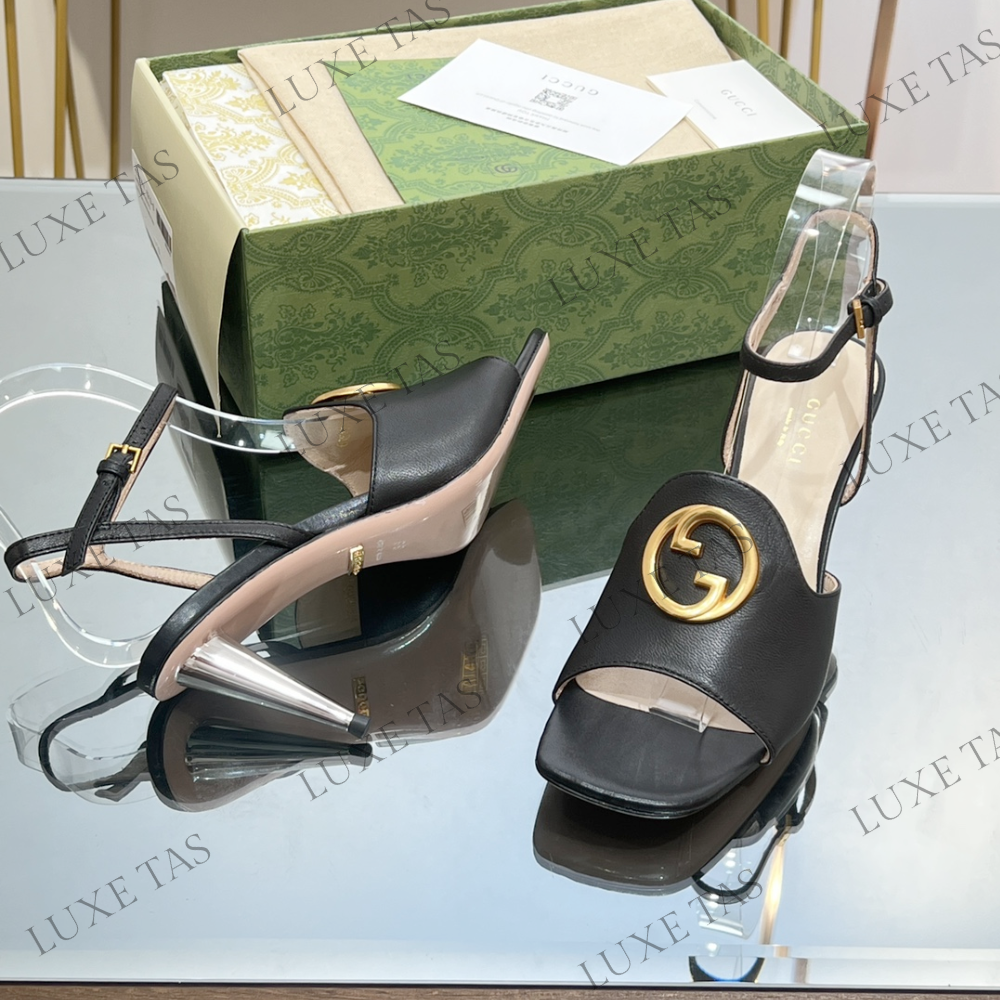 Black Blondie Heeled Sandal - Designer Slides & Sandals for Women