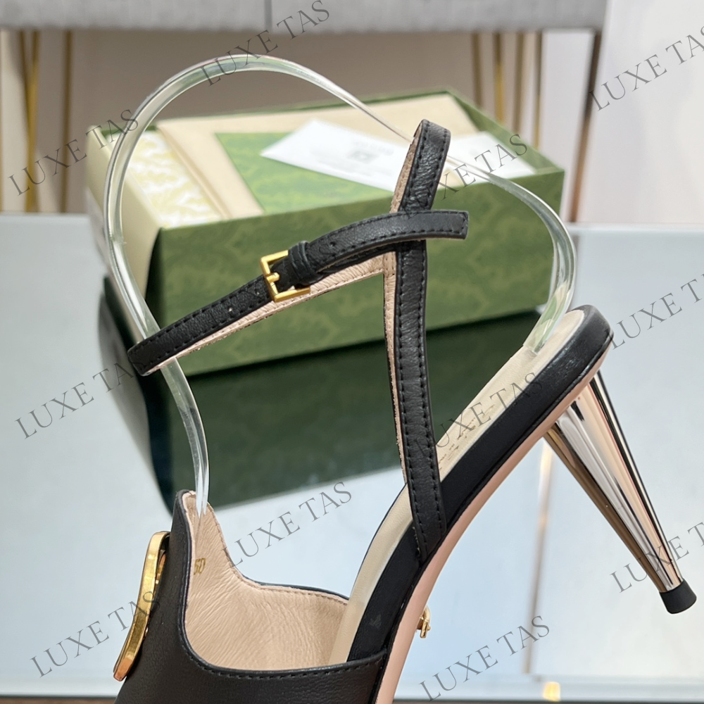 Black Blondie Heeled Sandal - Designer Slides & Sandals for Women