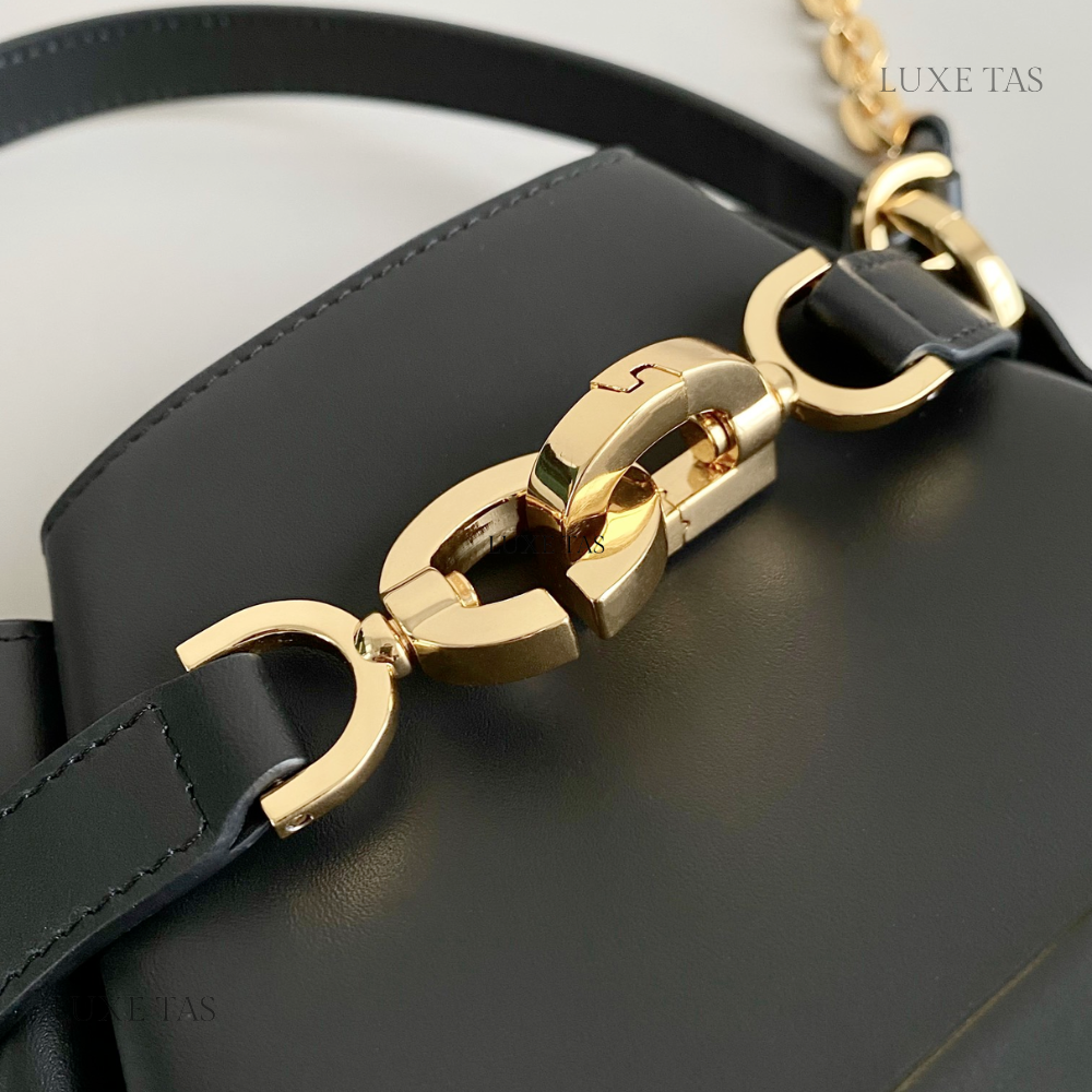 Black C*D-Embossed Calfskin Medium C'Est Dior Bag Leather Bucket Bag for Women