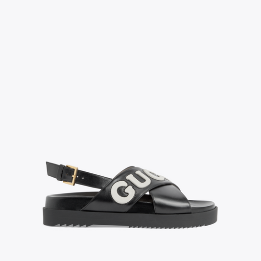 Black and White G Sandal - Designer Slides & Sandals for Women